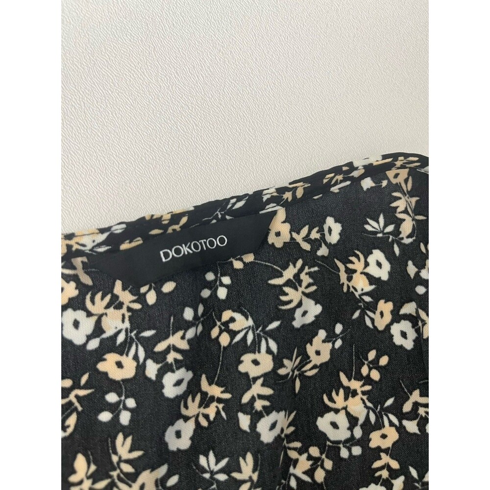 Dokotoo Women’s dress Scoop Neck Floral Large FLUTTER Sleeve Smocked Waist - Picture 5 of 14